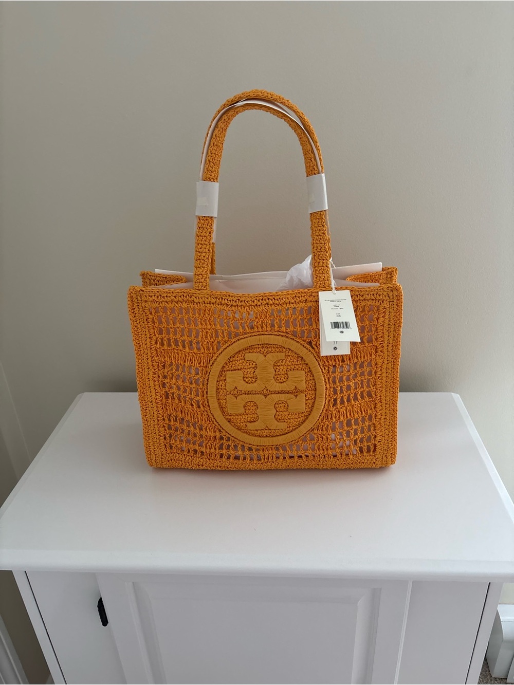 Tory Burch Orange Ella Tote Bag